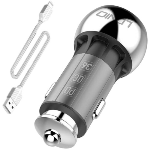 LDNIO Distributor - 5905316142404 - LDN233 - LDNIO C1 Car Charger USB-A, USB-C + Lightning cable - B2B homescreen