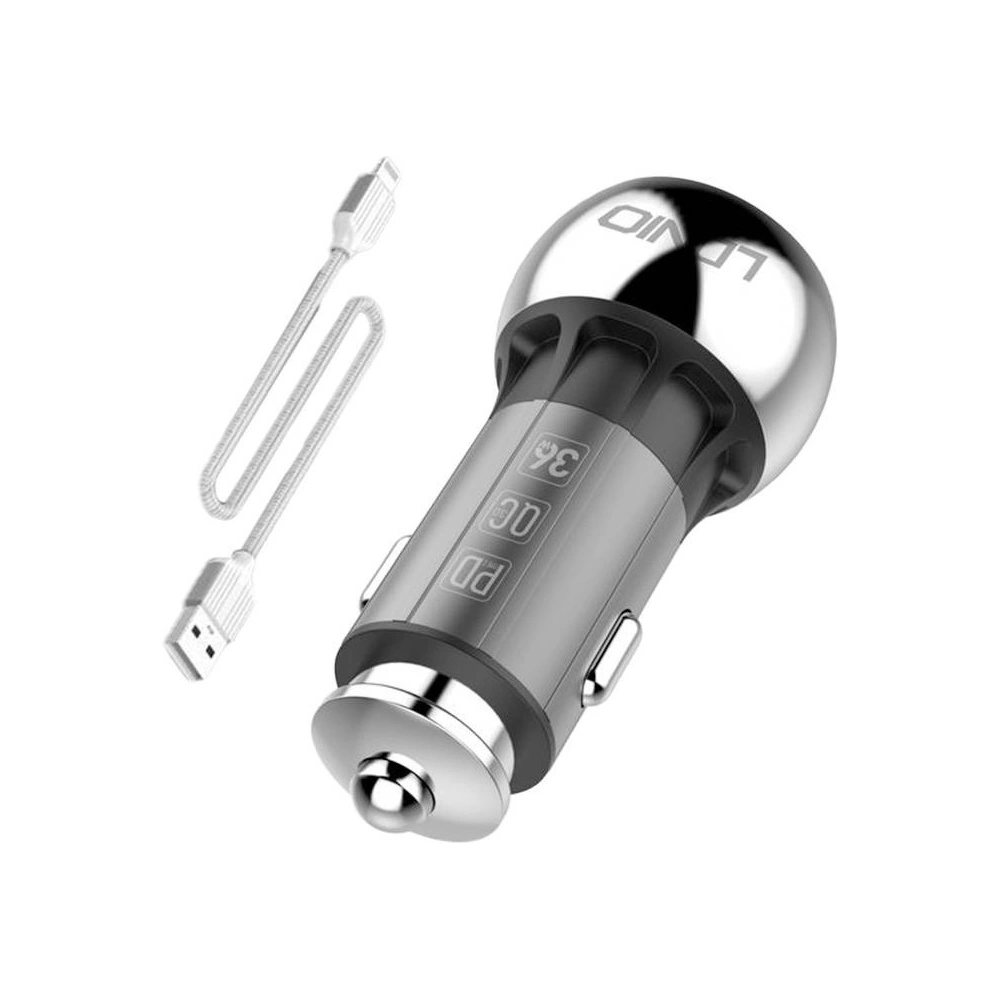Hurtownia GSM - Auto-Ladegerät LDNIO C1 USB-A, USB-C + Lightning-Kabel - LDN233 - {ean13} - Hurt