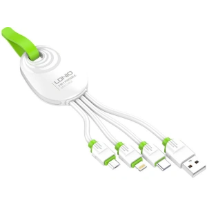 Hurtownia GSM - Kábel LDNIO LC95 3w1 USB-A - USB-C/Lightning/microUSB, 15cm - LDN280 - {ean13} - Hurt