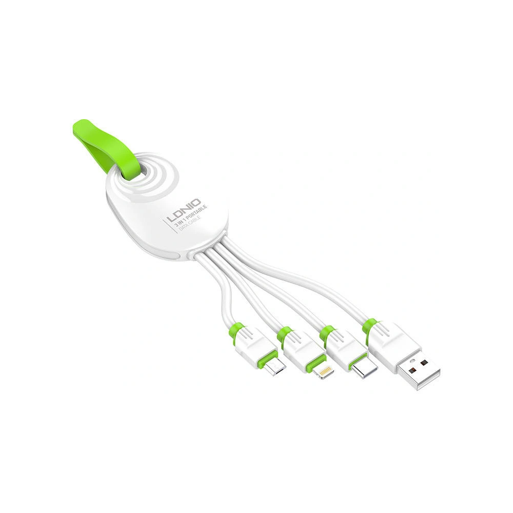 Hurtownia GSM - Kábel LDNIO LC95 3w1 USB-A - USB-C/Lightning/microUSB, 15cm - LDN280 - {ean13} - Hurt