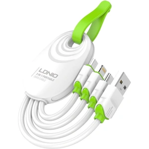 Hurtownia GSM - Kábel LDNIO LC95 3w1 USB-A - USB-C/Lightning/microUSB, 15cm - LDN280 - {ean13} - Hurt