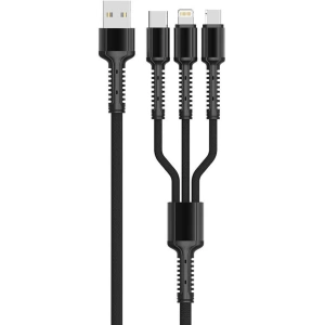 Hurtownia GSM - Kábel LDNIO LC93 3w1 USB-A - USB-C/Lightning/microUSB, 3.4A (fekete) - LDN281 - {ean13} - Hurt