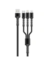 Kábel LDNIO LC93 3w1 USB-A - USB-C/Lightning/microUSB, 3.4A (fekete)