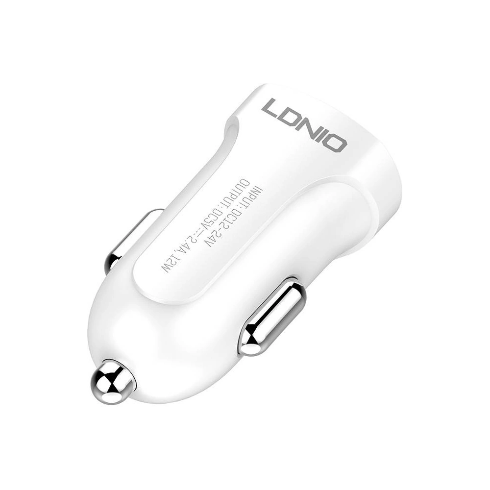 Hurtownia GSM - Auto nabíječka LDNIO DL-C17, 1x USB, 12W + USB-C kabel (bílá) - LDN300 - {ean13} - Hurt