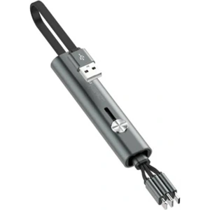 Hurtownia GSM - Kábel Baseus Fabric 3w1 USB-A - USB-C/Lightning/microUSB 3,5A 1,7m (szürke) - BSU4026 - {ean13} - Hurt