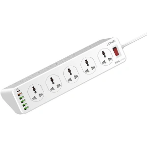 Wholesale LDNIO SC10610 Power Strip 10x AC, 5x USB-A, 1x USB-C, 2500W, 2m (white) - LDN317 - {ean13} - Hurt