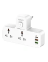 Feszültségellátó LDNIO SC2311 2x AC, 2USB, USB-C, 2500W éjjeli lámpával (fehér)