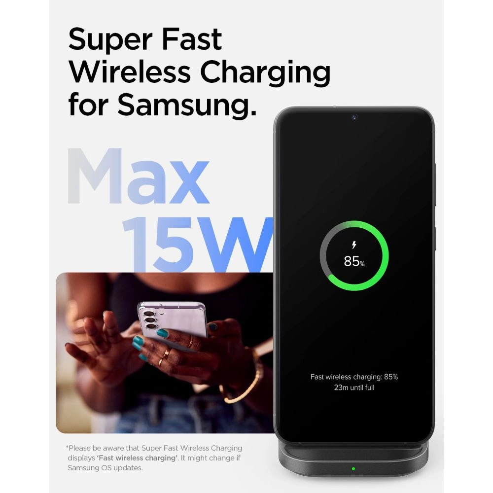 Hurtownia GSM - Vezeték nélküli töltő Spigen PF2201 ArcfField Wireless Charger 15W Fekete - SPN2853 - {ean13} - Hurt