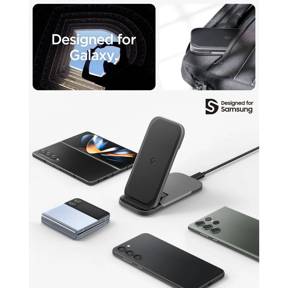 Hurtownia GSM - Vezeték nélküli töltő Spigen PF2201 ArcfField Wireless Charger 15W Fekete - SPN2853 - {ean13} - Hurt
