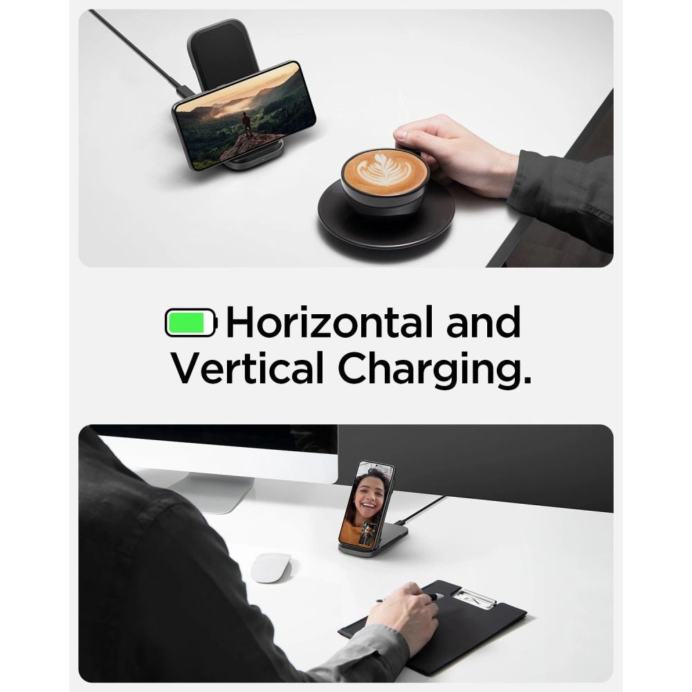 Hurtownia GSM - Vezeték nélküli töltő Spigen PF2201 ArcfField Wireless Charger 15W Fekete - SPN2853 - {ean13} - Hurt