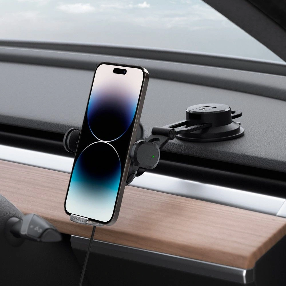 Hurtownia GSM - Uchwyt auto cu încărcător wireless Spigen UTS35W OneTap Universal pentru parbriz și tabloul de bord Încărcător wireless Negru - SPN2854 - {ean13} - Hurt