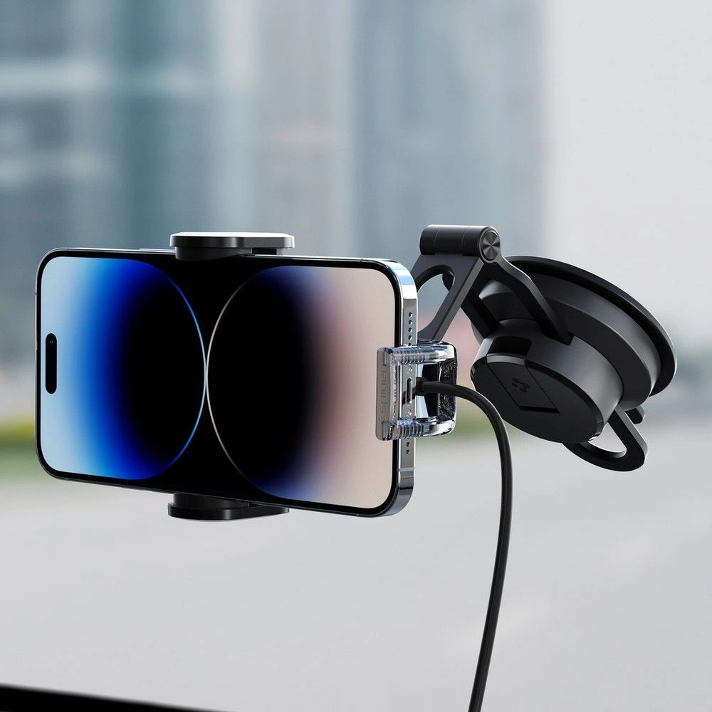 Hurtownia GSM - Uchwyt auto cu încărcător wireless Spigen UTS35W OneTap Universal pentru parbriz și tabloul de bord Încărcător wireless Negru - SPN2854 - {ean13} - Hurt