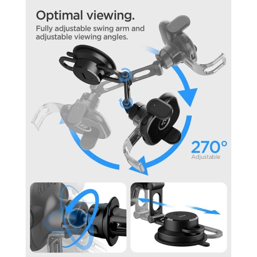 Uchwyt samochodowy z ładowarką bezprzewodową Spigen UTS35W OneTap Universal Windshield & Dashboard Car Mount Wireless Charger Black