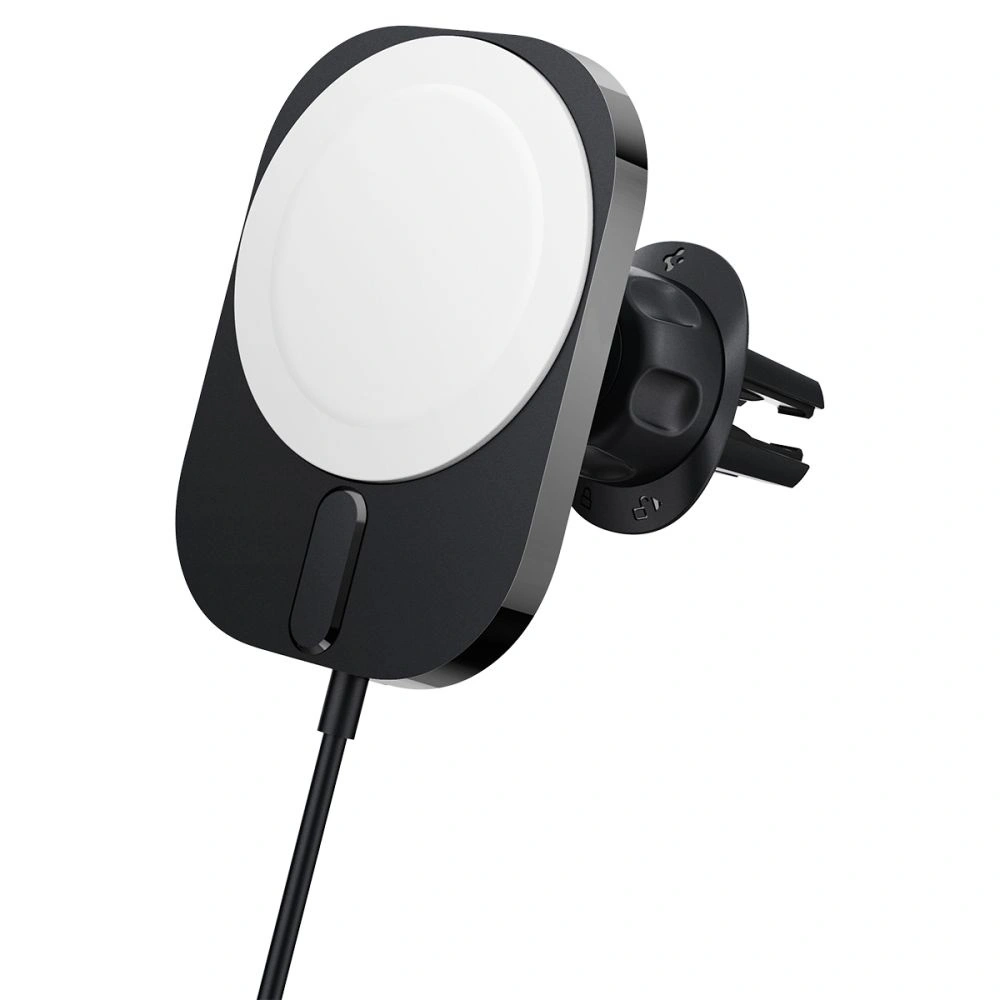 Hurtownia GSM - Autós tartó vezeték nélküli töltővel Spigen ITM12W OneTap Pro 3 Magnetic MagSafe szellőző autós tartó vezeték nélküli töltő Fekete - SPN2855 - {ean13} - Hurt