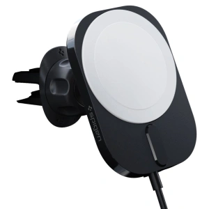 Autós tartó vezeték nélküli töltővel Spigen ITM12W OneTap Pro 3 Magnetic MagSafe szellőző autós tartó vezeték nélküli töltő Fekete