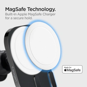 Autós tartó vezeték nélküli töltővel Spigen ITM12W OneTap Pro 3 Magnetic MagSafe szellőző autós tartó vezeték nélküli töltő Fekete