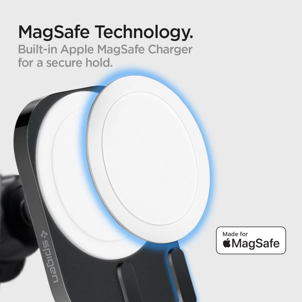 Hurtownia GSM - Autós tartó vezeték nélküli töltővel Spigen ITM12W OneTap Pro 3 Magnetic MagSafe szellőző autós tartó vezeték nélküli töltő Fekete - SPN2855 - {ean13} - Hurt