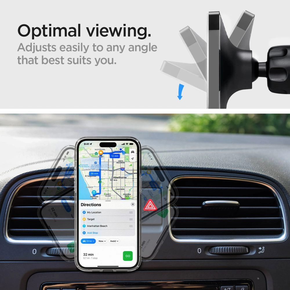 Hurtownia GSM - Upevnění do auta s bezdrátovou nabíječkou Spigen ITM12W OneTap Pro 3 Magnetic MagSafe Vent Car Mount Wireless Charger Black - SPN2855 - {ean13} - Hurt