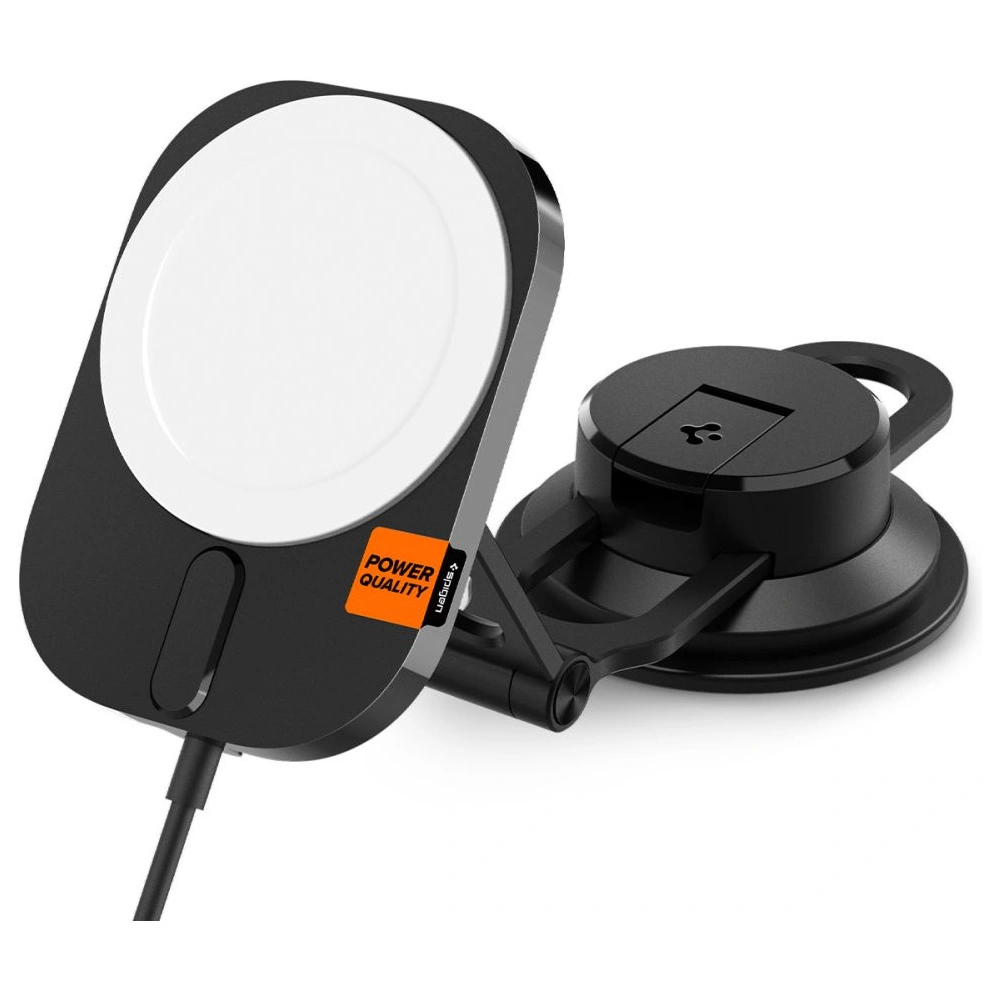 Hurtownia GSM - Uchwyt samochodowy z ładowarką bezprzewodową Spigen ITM35W OneTap Pro 3 Magnetic MagSafe Dashboard Car Mount Wireless Charger Black - SPN2856 - {ean13} - Hurt