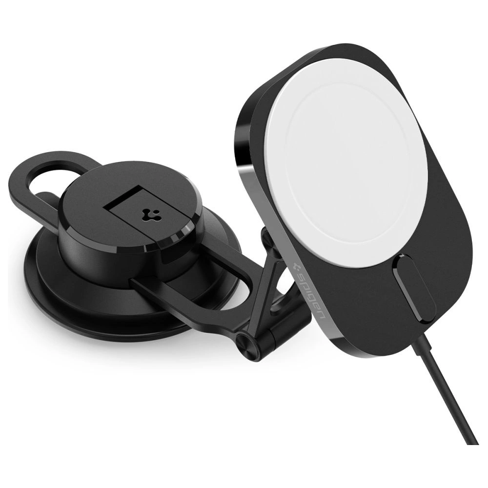 Hurtownia GSM - Auto-Halterung mit kabellosem Ladegerät Spigen ITM35W OneTap Pro 3 Magnetic MagSafe Armaturenbrett Autohalterung Wireless Charger Schwarz - SPN2856 - {ean13} - Hurt
