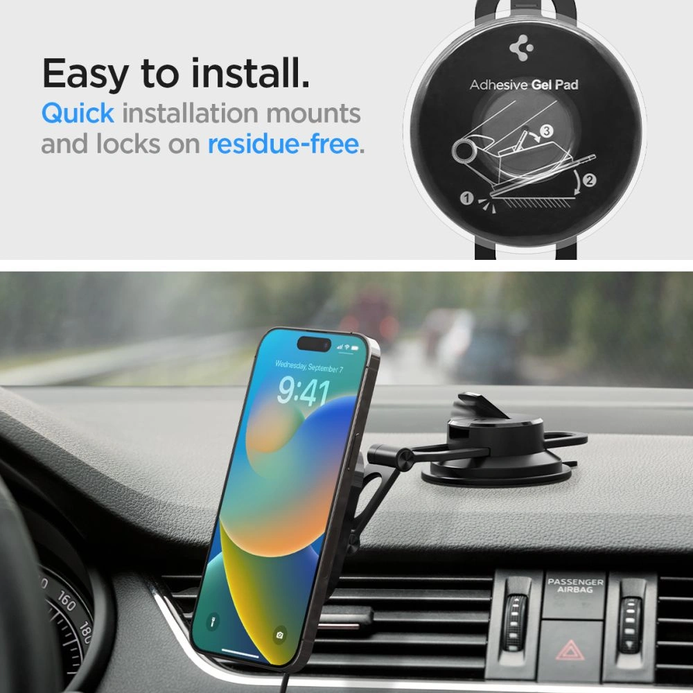 Hurtownia GSM - Uchwyt auto cu încărcător wireless Spigen ITM35W OneTap Pro 3 Magnetic MagSafe Suport Auto Încărcător Wireless Negru - SPN2856 - {ean13} - Hurt