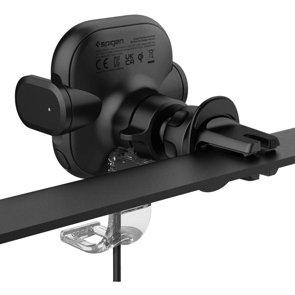 Hurtownia GSM - Autós tartó vezeték nélküli töltővel Spigen UTS12W OneTap Universal Vent Car Mount Wireless Charger Fekete - SPN2857 - {ean13} - Hurt