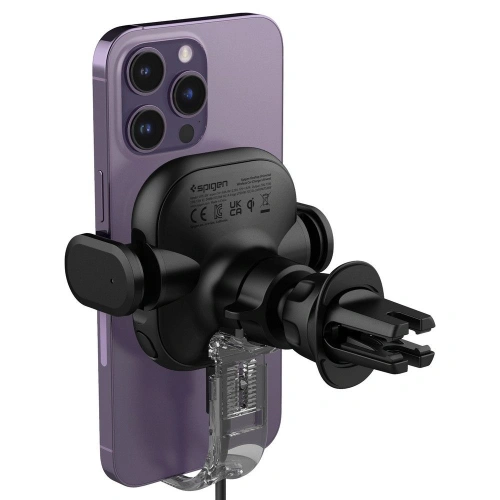 Uchwyt samochodowy z ładowarką bezprzewodową Spigen UTS12W OneTap Universal Vent Car Mount Wireless Charger Black