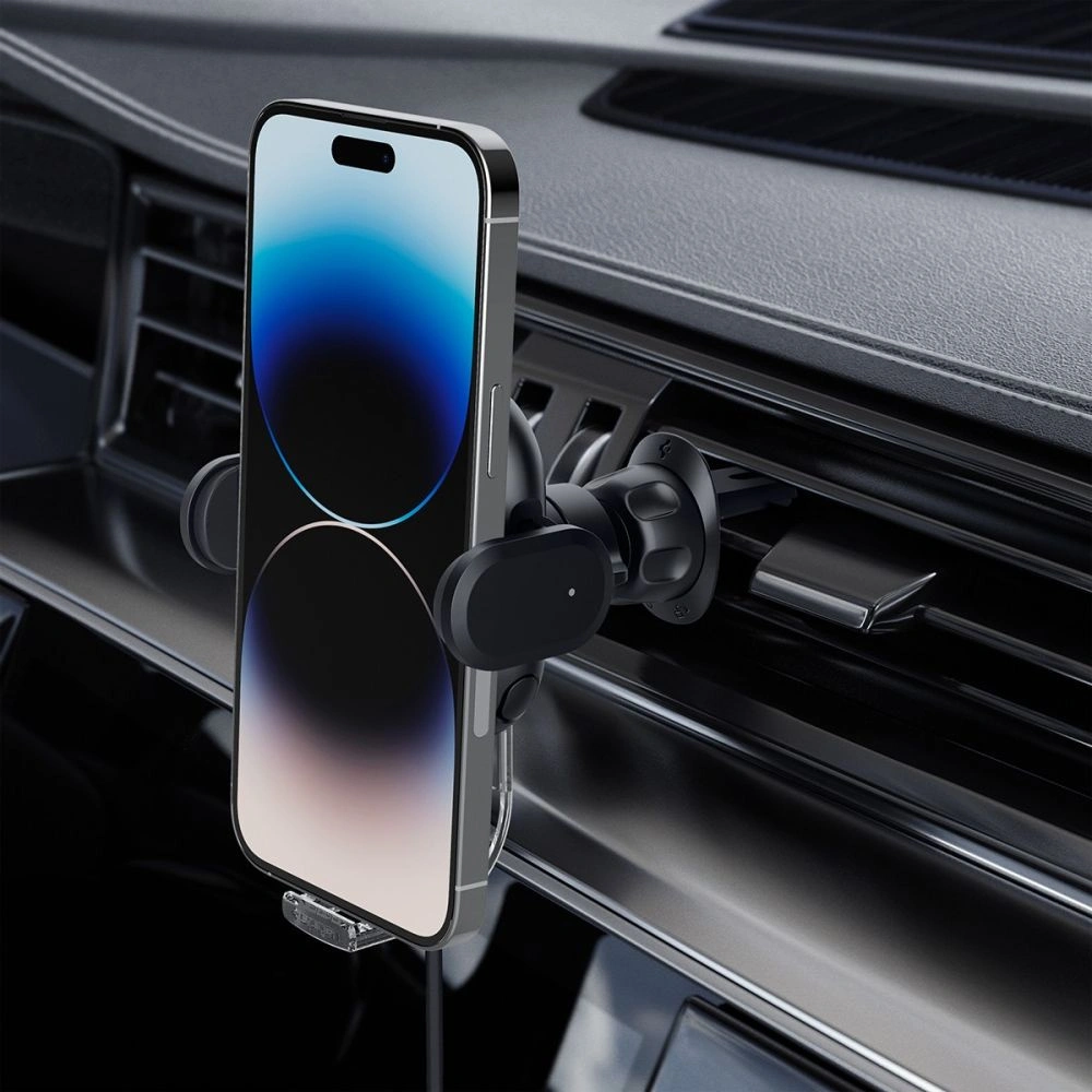 Hurtownia GSM - Autohalterung mit kabellosem Ladegerät Spigen UTS12W OneTap Universal Vent Car Mount Wireless Charger Schwarz - SPN2857 - {ean13} - Hurt