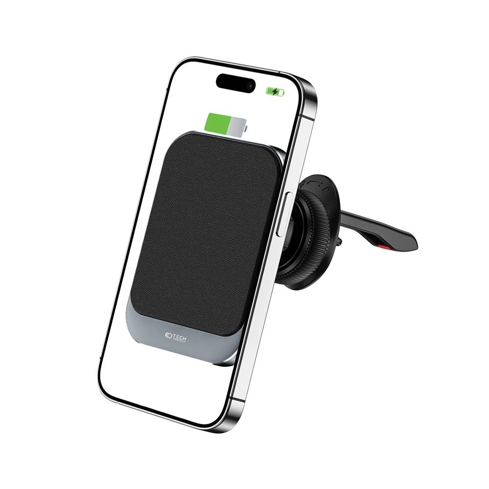 Hurtownia GSM - Autós tartó vezeték nélküli töltővel Tech-Protect MM15W-V2 Magnetic MagSafe szellőző autós tartó vezeték nélküli töltő 15W Fekete - THP1915 - {ean13} - Hurt