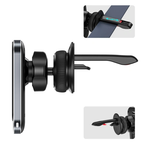 Uchwyt samochodowy z ładowarką bezprzewodową Tech-Protect MM15W-V2 Magnetic MagSafe Vent Car Mount Wireless Charger 15W Black