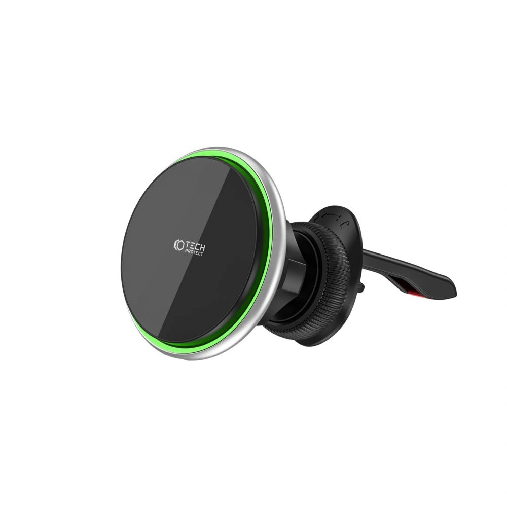 Hurtownia GSM - Autós tartó vezeték nélküli töltővel Tech-Protect MM15W-V3 Magnetic MagSafe szellőző autós töltő 15W Fekete - THP1916 - {ean13} - Hurt