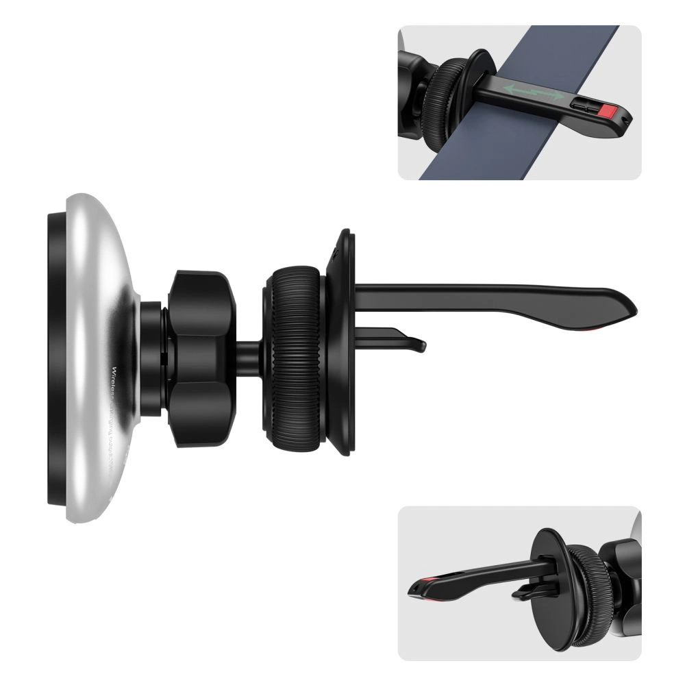Hurtownia GSM - Autós tartó vezeték nélküli töltővel Tech-Protect MM15W-V3 Magnetic MagSafe szellőző autós töltő 15W Fekete - THP1916 - {ean13} - Hurt
