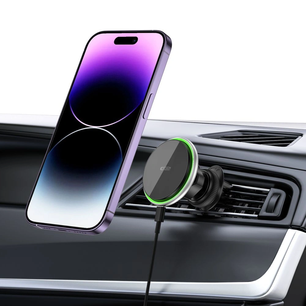 Hurtownia GSM - Uchwyt samochodowy z ładowarką bezprzewodową Tech-Protect MM15W-V3 Magnetic MagSafe Vent Car Mount Wireless Charger 15W Black - THP1916 - {ean13} - Hurt