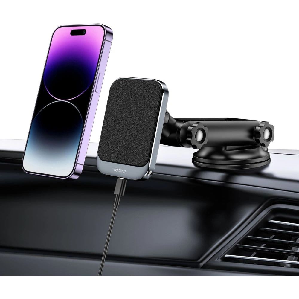 Wholesale Tech-Protect MM15W-V2 Magnetic MagSafe Dashboard Car Mount Wireless Charger 15W Black - THP1917 - {ean13} - Hurt