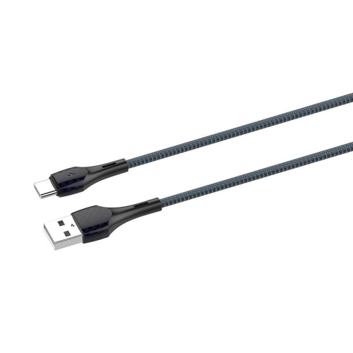 Kabel LDNIO LS521 USB-A/USB-C, 1m (szaro-niebieski)