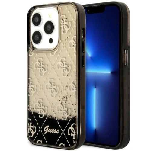 Etui Guess GUHCP14LLC4PSGK Apple iPhone 14 Pro czarny/black hardcase Liquid Glitter 4G Transculent