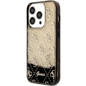 Etui Guess GUHCP14LLC4PSGK Apple iPhone 14 Pro czarny/black hardcase Liquid Glitter 4G Transculent