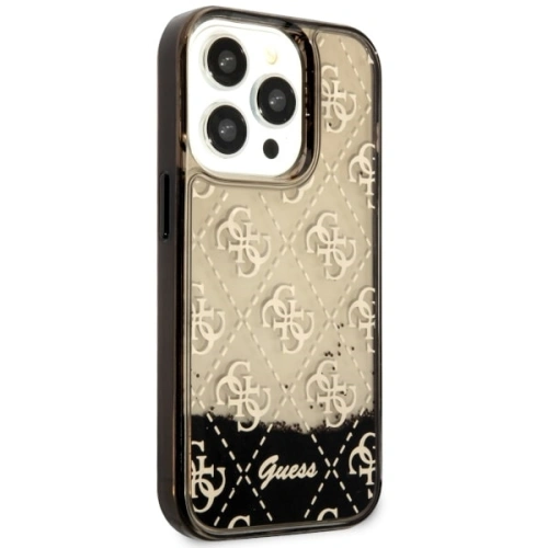 Etui Guess GUHCP14LLC4PSGK Apple iPhone 14 Pro czarny/black hardcase Liquid Glitter 4G Transculent