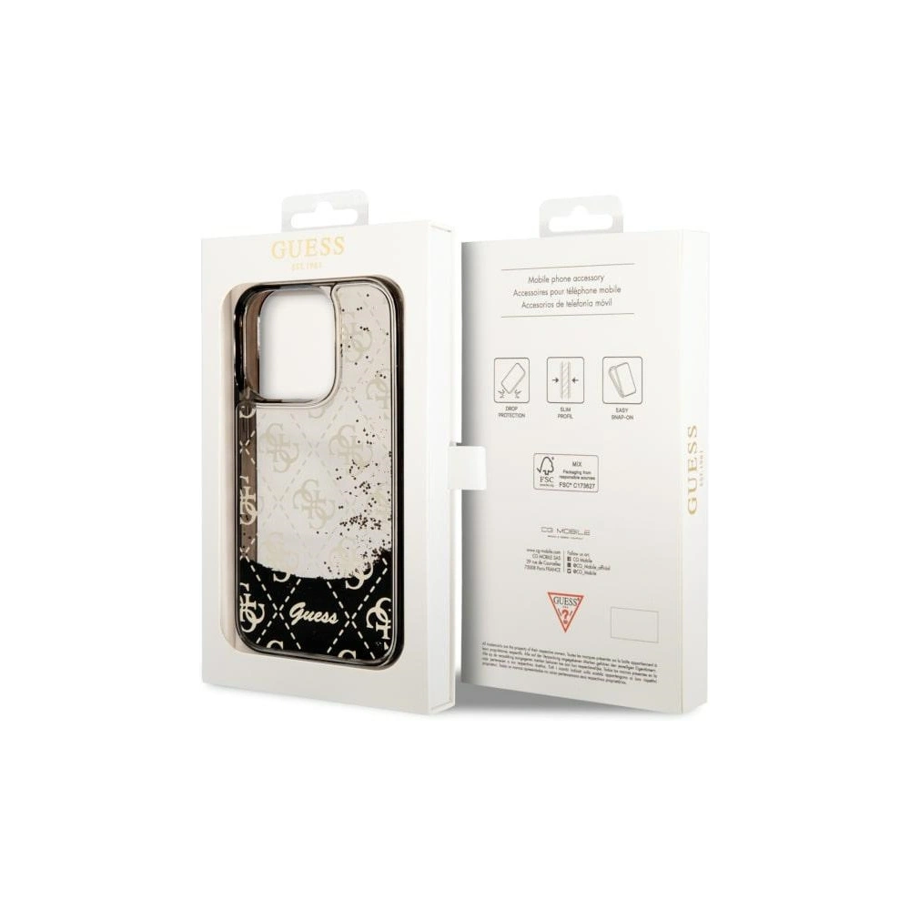 Hurtownia GSM - Etui Guess GUHCP14LLC4PSGK Apple iPhone 14 Pro czarny/black hardcase Liquid Glitter 4G Transculent - GUE2449 - {ean13} - Hurt