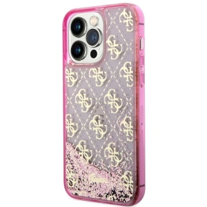 Etui Guess GUHCP14LLC4PSGP Apple iPhone 14 Pro różowy/pink hardcase Liquid Glitter 4G Transculent