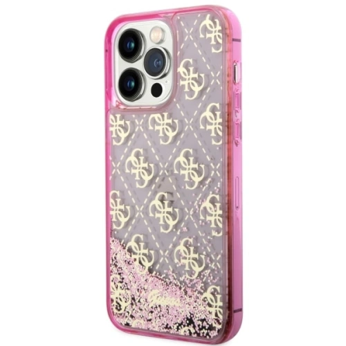 Etui Guess GUHCP14LLC4PSGP Apple iPhone 14 Pro różowy/pink hardcase Liquid Glitter 4G Transculent