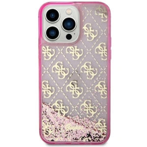 Etui Guess GUHCP14LLC4PSGP Apple iPhone 14 Pro różowy/pink hardcase Liquid Glitter 4G Transculent