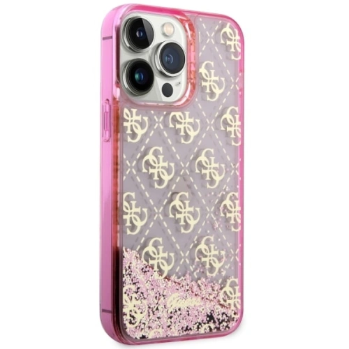 Etui Guess GUHCP14LLC4PSGP Apple iPhone 14 Pro różowy/pink hardcase Liquid Glitter 4G Transculent