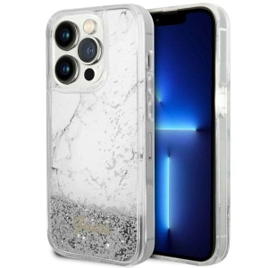 Etui Guess GUHCP14LLCSGSGH Apple iPhone 14 Pro biały/white hardcase Liquid Glitter Marble
