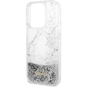 Hurtownia GSM - Etui Guess GUHCP14LLCSGSGH Apple iPhone 14 Pro alb/white hardcase Liquid Glitter Marble - GUE2452 - {ean13} - Hurt