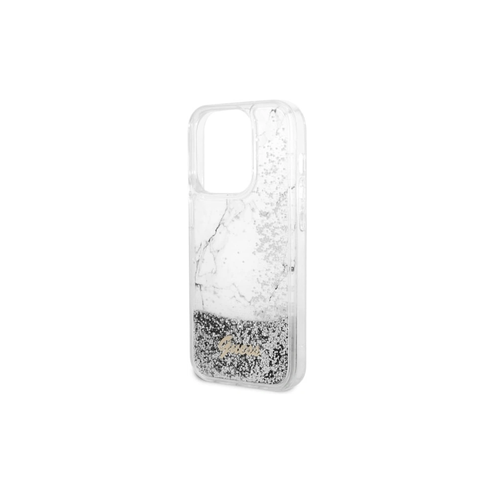 Wholesale Guess GUHCP14LLCSGSGH Apple iPhone 14 Pro white hardcase Liquid Glitter Marble - GUE2452 - {ean13} - Hurt