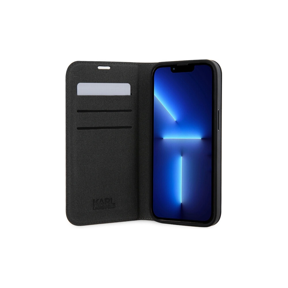 Hurtownia GSM - Etui Karl Lagerfeld KLBKP14LSAKLHPK Apple iPhone 14 Pro bookcase czarny/black Saffiano Monogram - KLD1528 - {ean13} - Hurt