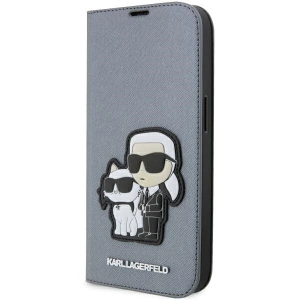 Etui Karl Lagerfeld KLBKP14LSANKCPG Apple iPhone 14 Pro bookcase srebrny/silver Saffiano Karl & Choupette