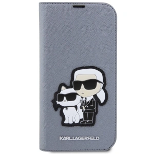 Etui Karl Lagerfeld KLBKP14LSANKCPG Apple iPhone 14 Pro bookcase srebrny/silver Saffiano Karl & Choupette