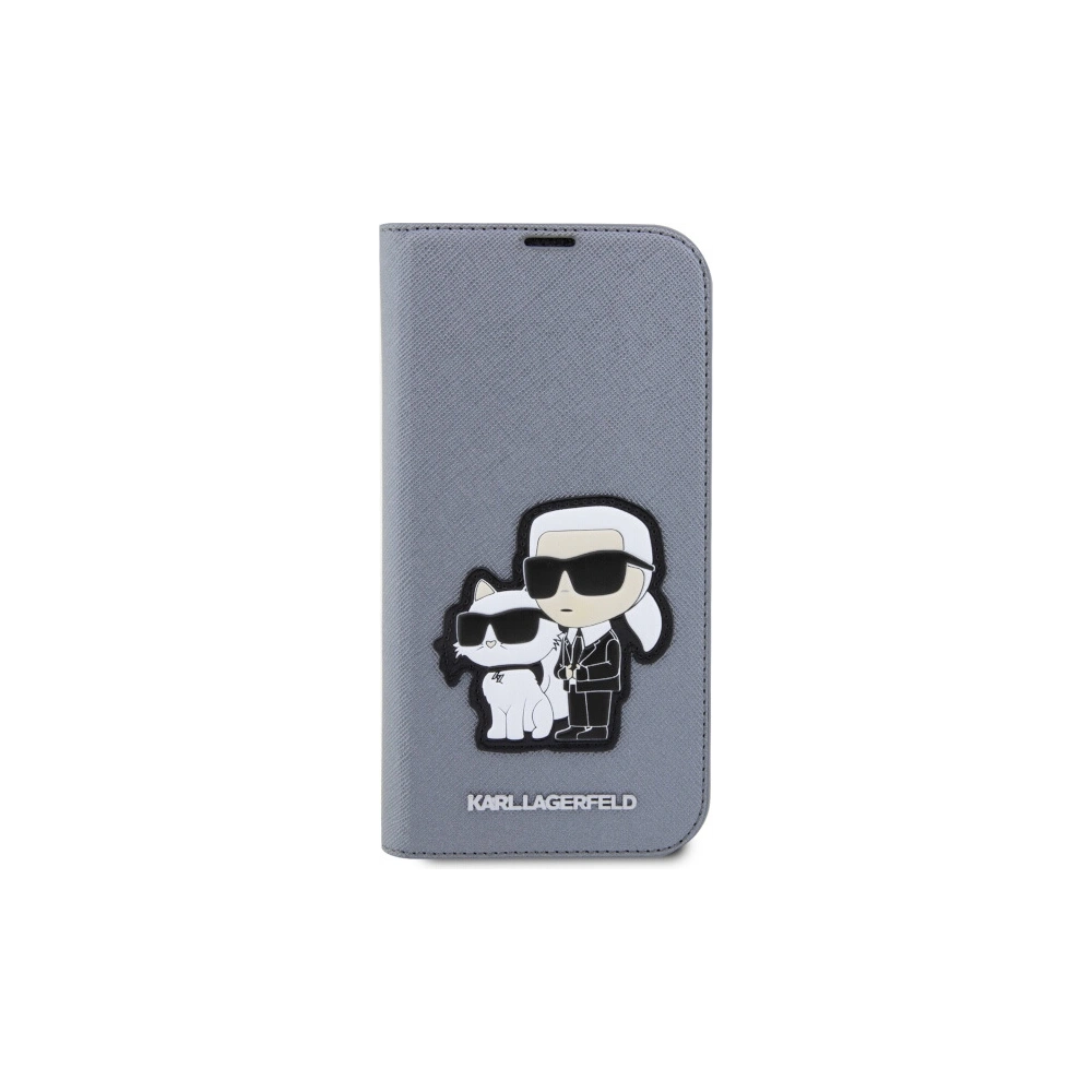 Hurtownia GSM - Etui Karl Lagerfeld KLBKP14LSANKCPG Apple iPhone 14 Pro husa carte argintie/silver Saffiano Karl & Choupette - KLD1529 - {ean13} - Hurt